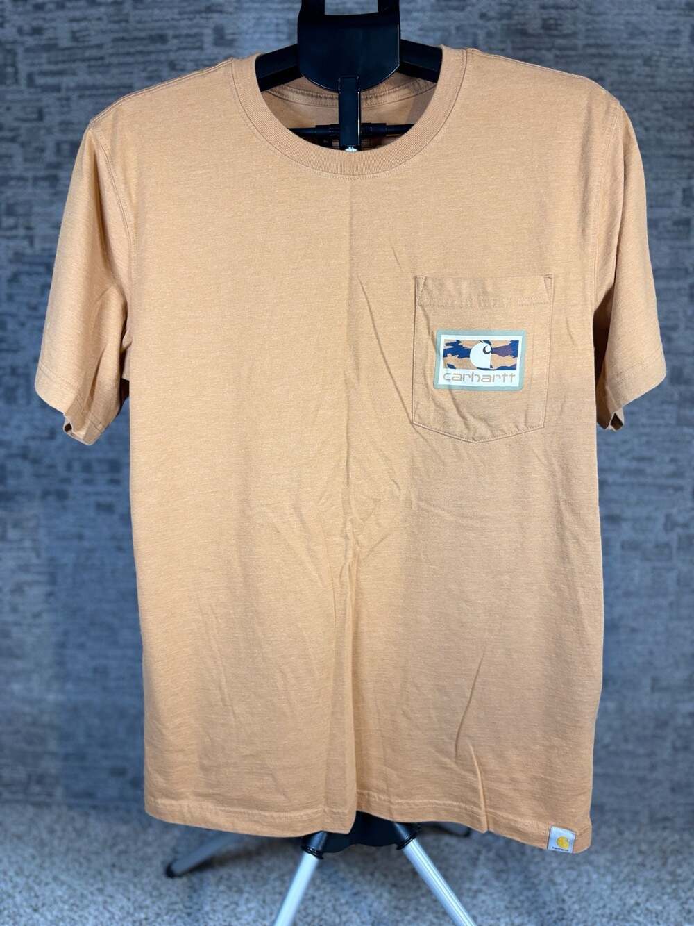 Carhartt Relaxed Fit Pocket Short Sleeve T-Shirt Tan Camo Logo 212